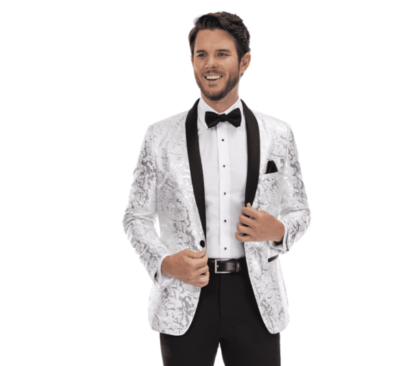 CAMO LAME' WHITE/SILVER/BLACK TUXEDO