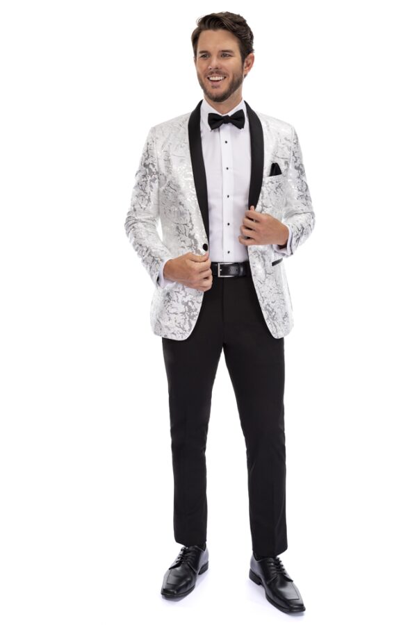 CAMO LAME' WHITE/SILVER/BLACK TUXEDO